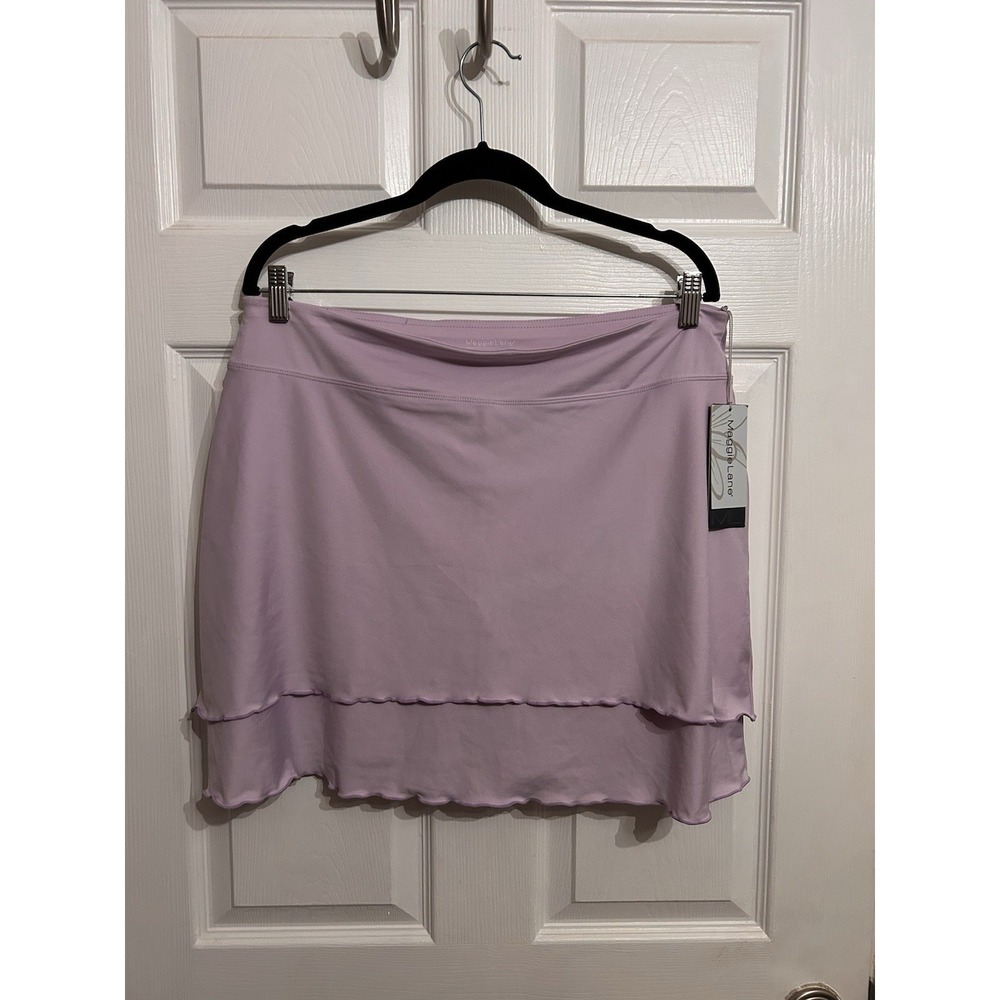 Maggie Lane Golfsmith International Womens XL Layered Knit Skort Purple Stretch